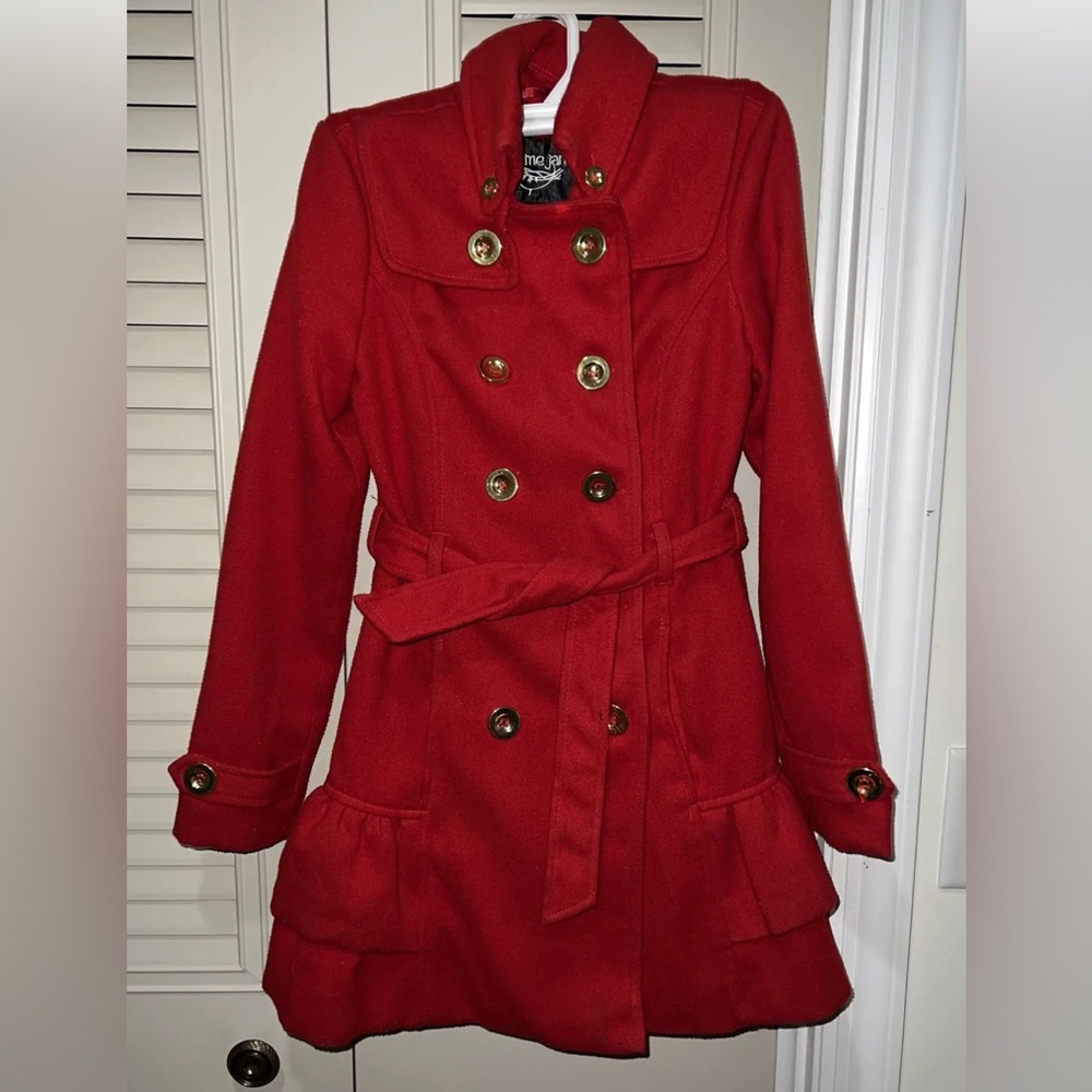 Me Jane Girl’s red Peacoat Size 7/8 red